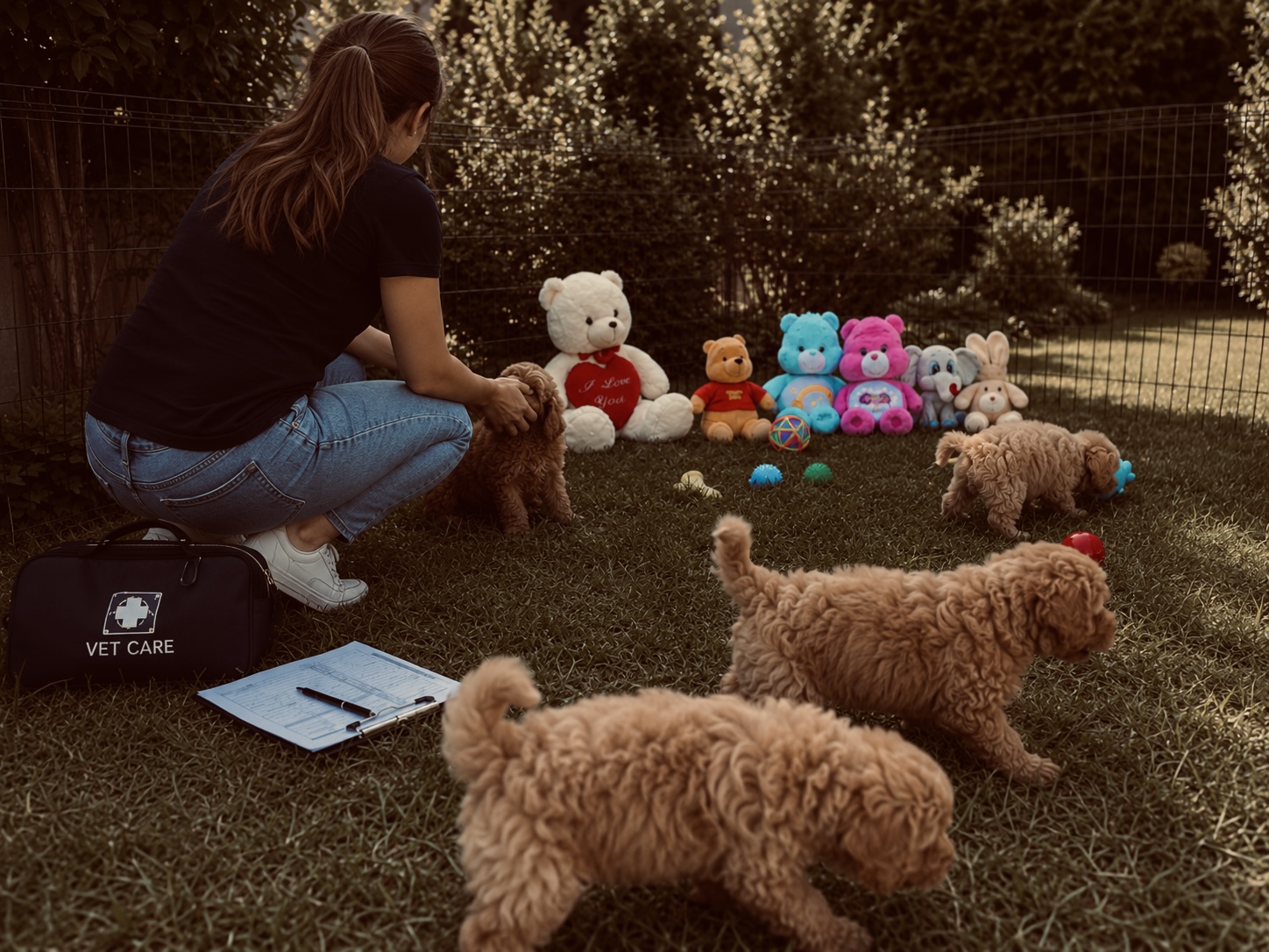 PUPPIFY Team Schweiz: Sozialisierung von Maltipoo-Welpen im Garten